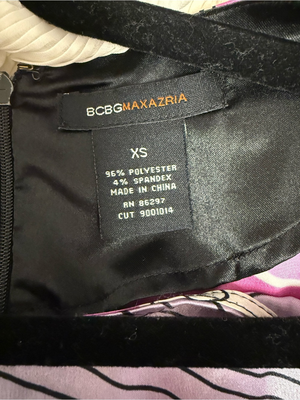 BCBGMaxAzria Black and Pink Printed Dress